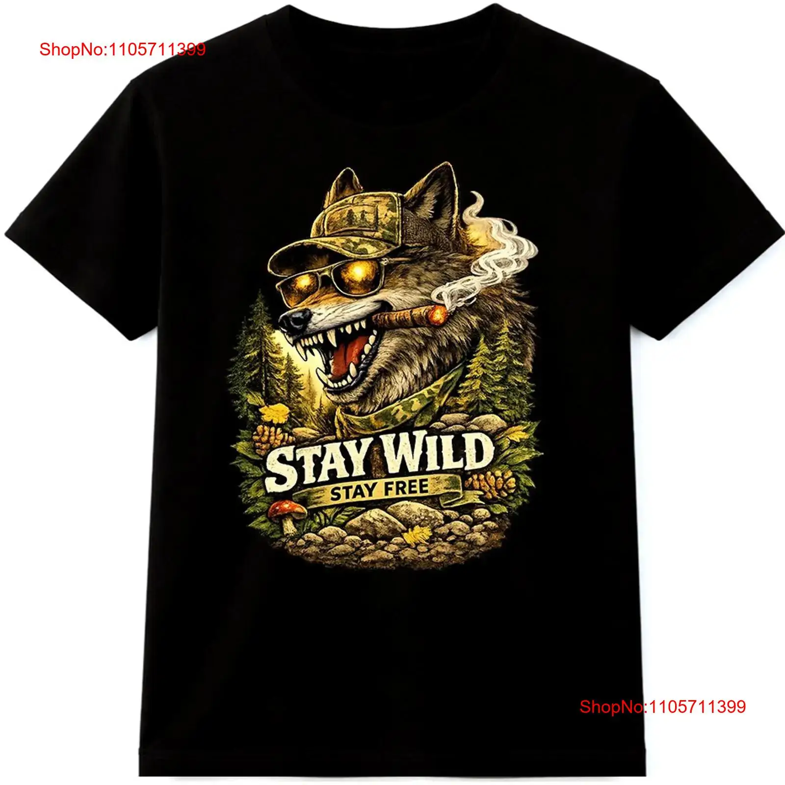 Wildman Hunting & Outdoor - Kaos Wolf T Shirt Stay Wild