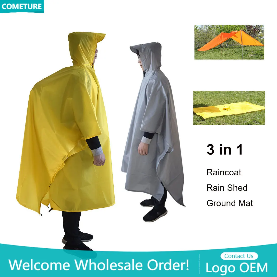 Hunting Camp Outdoor Supplies - Jas Hujan 3 In 1 Ponco