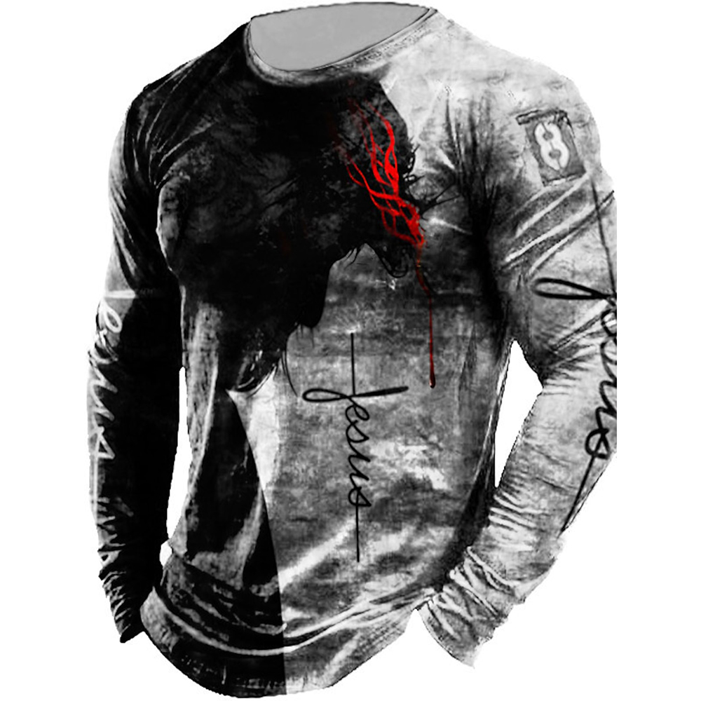 Outdoor Hunting Graphic Tees - Kaus lengan panjang pria, atasan olahraga