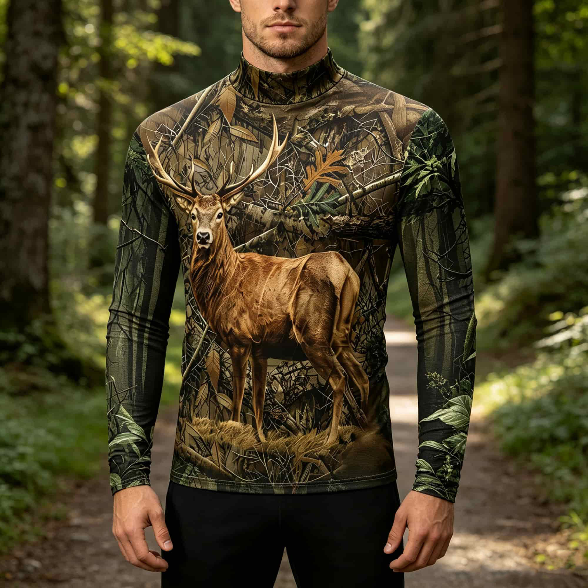 Kaos Kasual Lengan Panjang Ber - Outdoor Hunting Graphic Tees ulasan dan harga